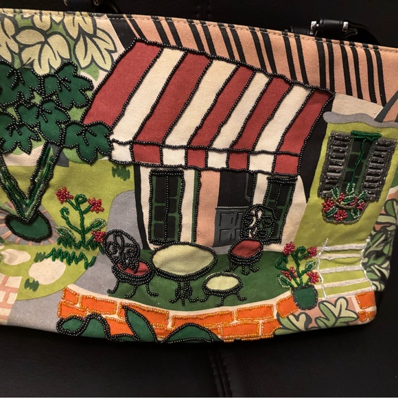 Isabella Fiore "Perfect Spot" French Cafe Mixed Beaded Shoulder Bag Purse - Picture 2 of 5